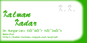 kalman kadar business card